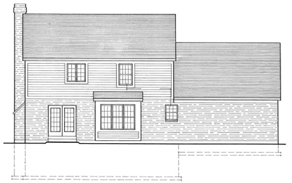 Rear Elevation for House Plan #535810