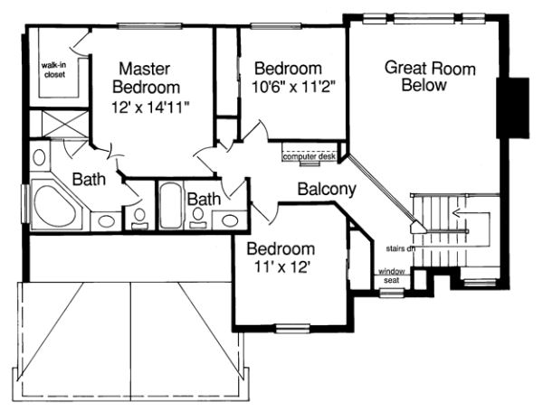 Second Floor Plan for House Plan #533410