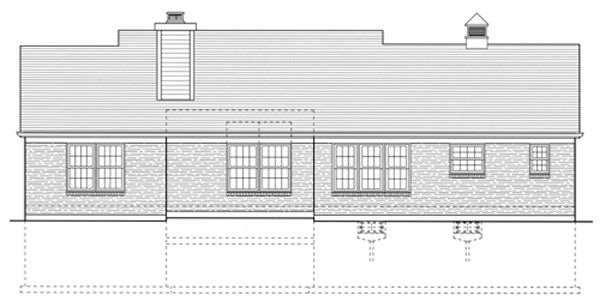 Rear Elevation for House Plan #536910