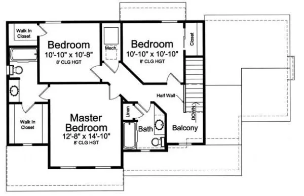 Second Floor Plan for House Plan #536260