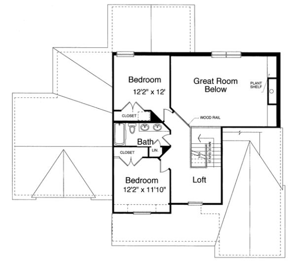 Second Floor Plan for House Plan #536720