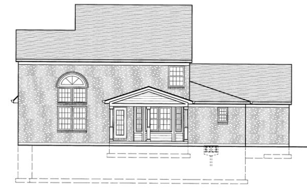 Rear Elevation for House Plan #536720