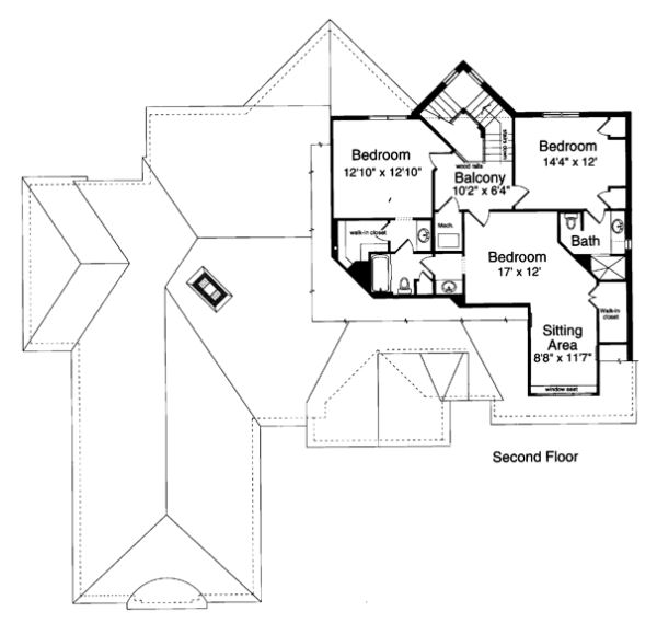 Second Floor Plan for House Plan #531820