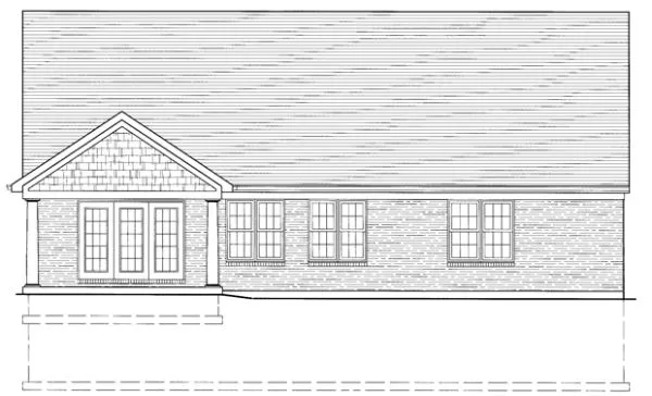 Rear Elevation for House Plan #535330