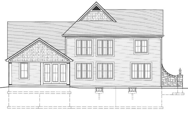 Rear Elevation for House Plan #531530