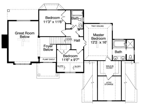 Second Floor Plan for House Plan #534530