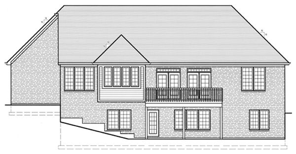 Rear Elevation for House Plan #538330