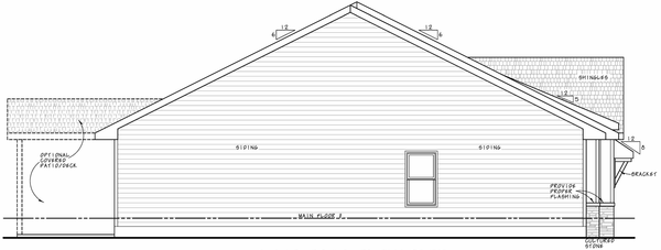 Left Elevation for House Plan #155061