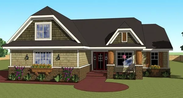 Full Rendering for House Plan #282181