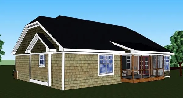 Rear Elevation for House Plan #282181