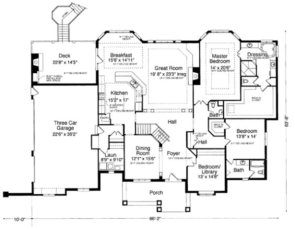 Main Floor Plan for House Plan #536630