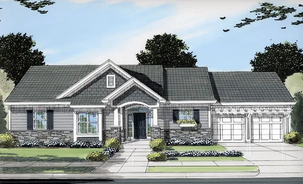 Full Rendering for House Plan #535340