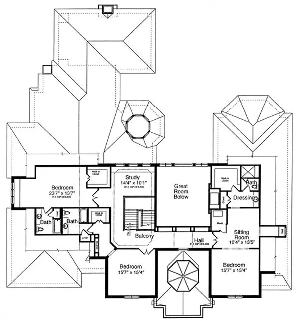 Second Floor Plan for House Plan #534640