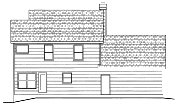 Rear Elevation for House Plan #155076