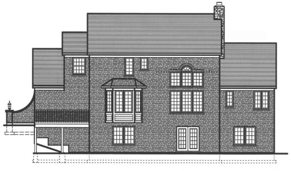 Rear Elevation for House Plan #533450