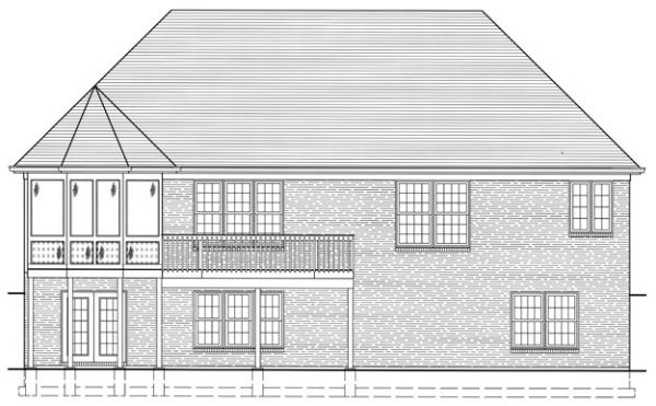 Rear Elevation for House Plan #536330