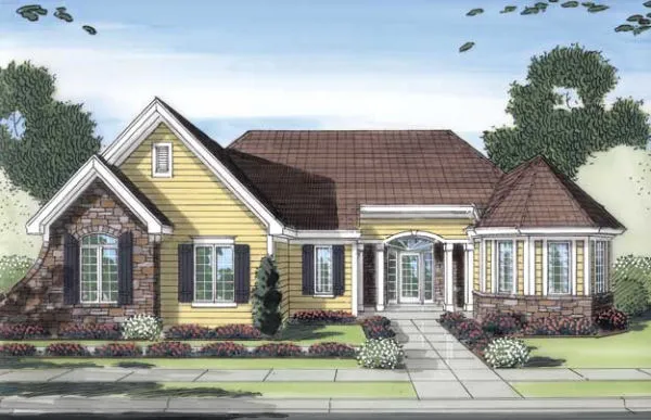 Full Rendering for House Plan #535350
