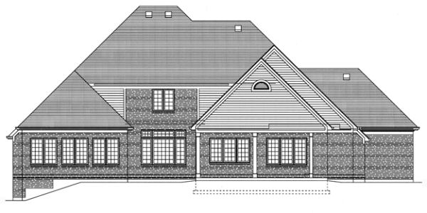 Rear Elevation for House Plan #536840