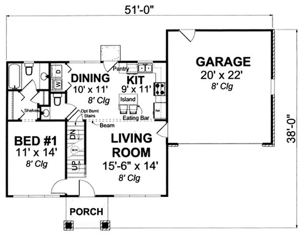 Main Floor Plan for House Plan #242410