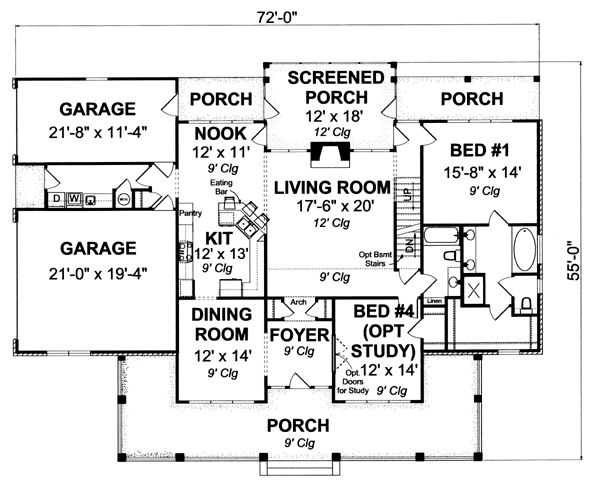 Main Floor Plan for House Plan #242330