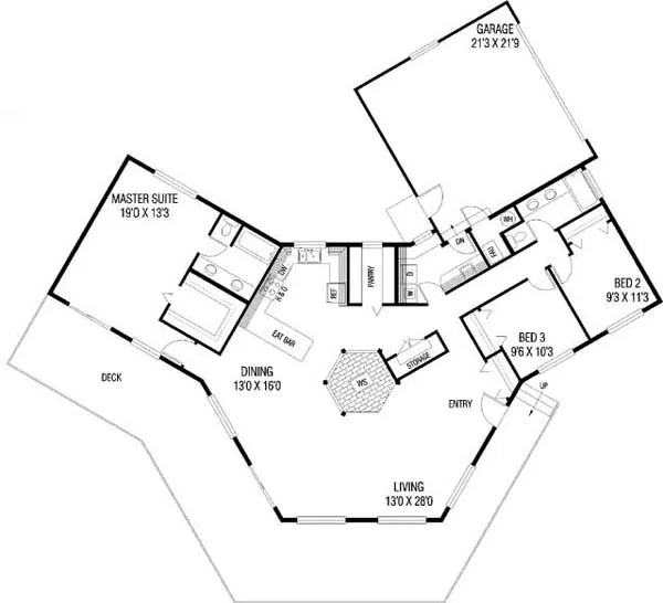 Main Floor Plan for House Plan #162522