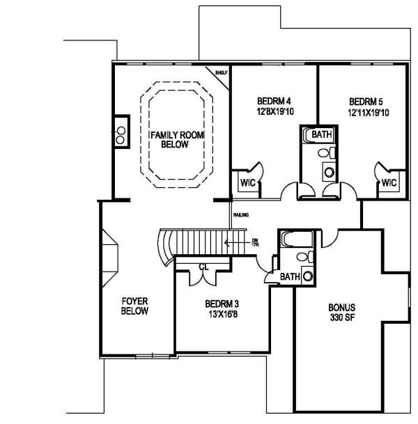 Second Floor Plan for House Plan #390450