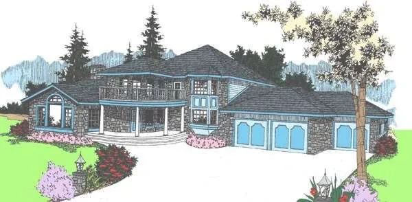 Full Rendering for House Plan #163533