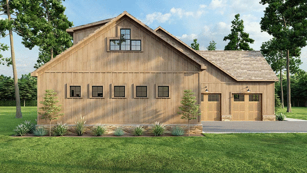 Left Elevation for House Plan #313712