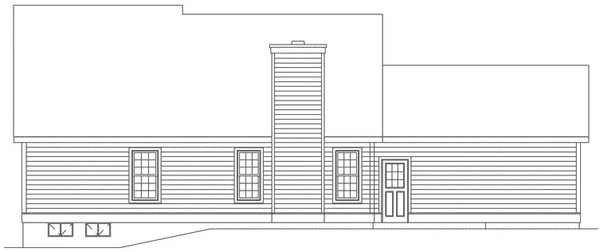 Rear Elevation for House Plan #632461
