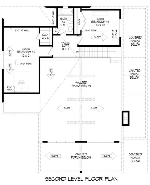 Second Floor Plan for House Plan #698604