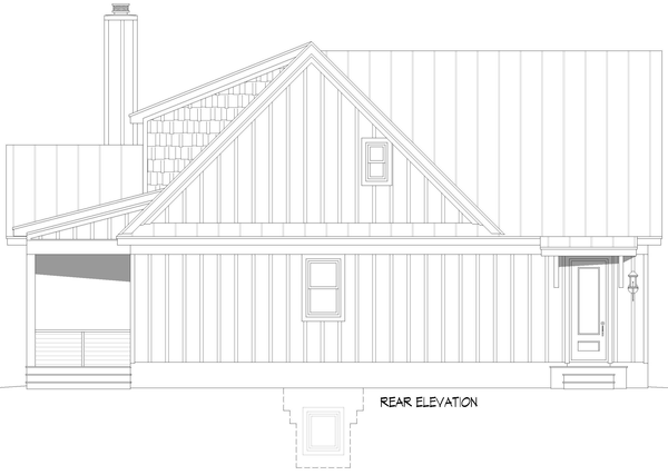 Rear Elevation for House Plan #698604