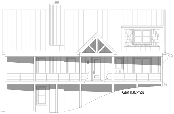 Right Elevation for House Plan #698604
