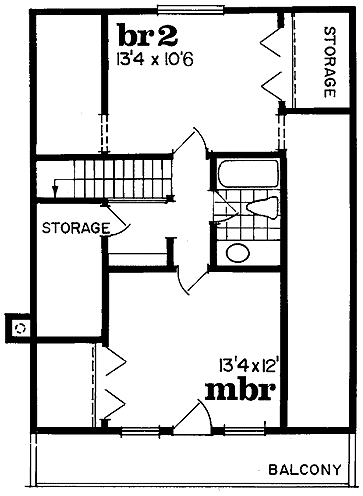 Second Floor Plan for House Plan #513100