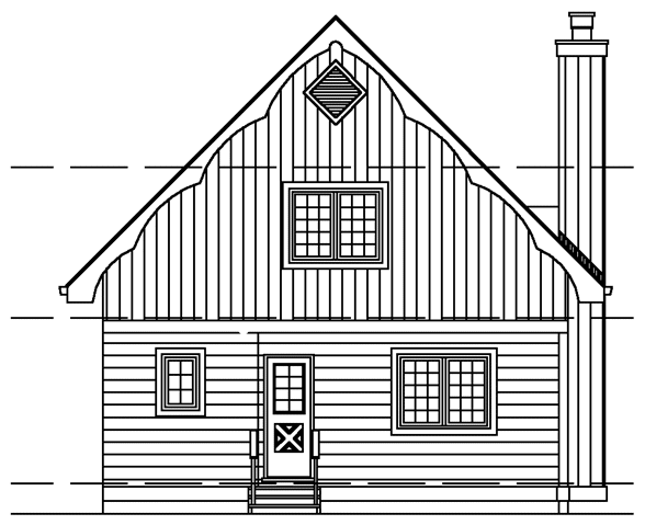 Rear Elevation for House Plan #513100