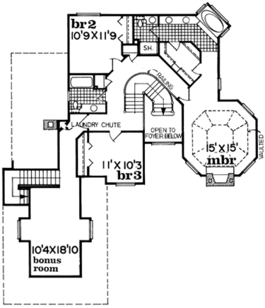 Second Floor Plan for House Plan #510630