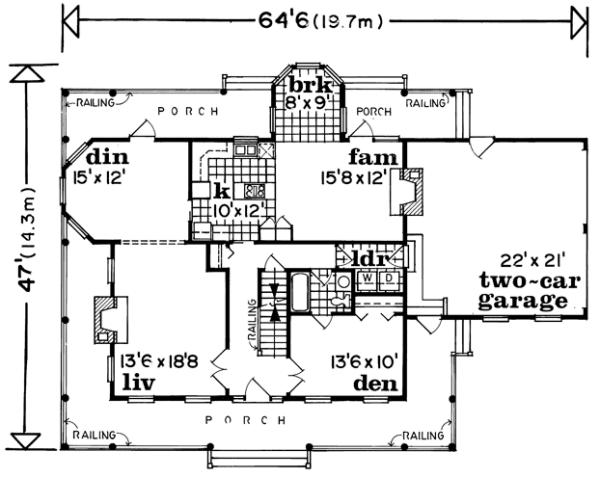 Main Floor Plan for House Plan #510010