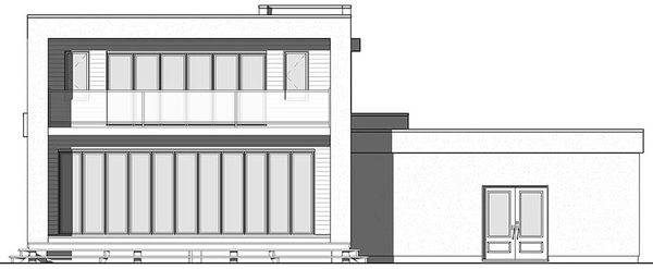 Rear Elevation for House Plan #143402