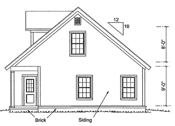 Rear Elevation for House Plan #242180
