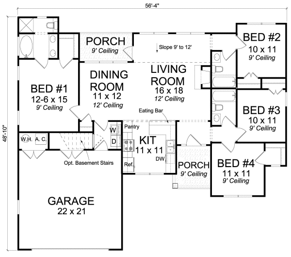 Main Floor Plan for House Plan #246234