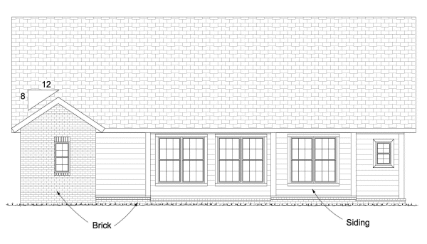 Rear Elevation for House Plan #247234