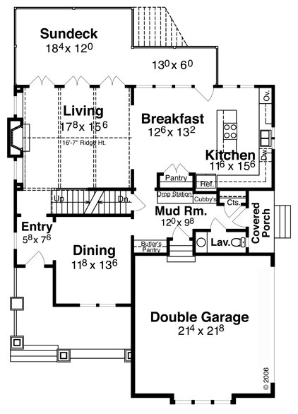 Main Floor Plan for House Plan #129442