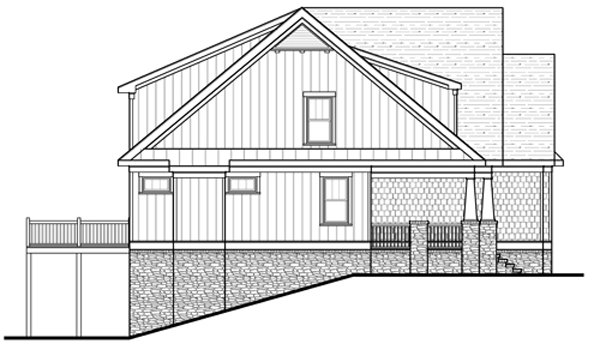 Left Elevation for House Plan #129442