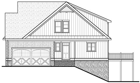 Right Elevation for House Plan #129442