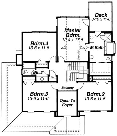 Second Floor Plan for House Plan #126142