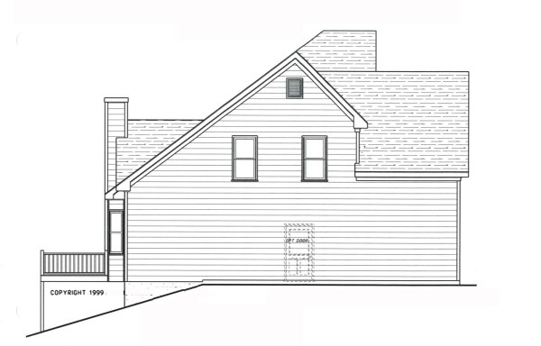 Left Elevation for House Plan #129822
