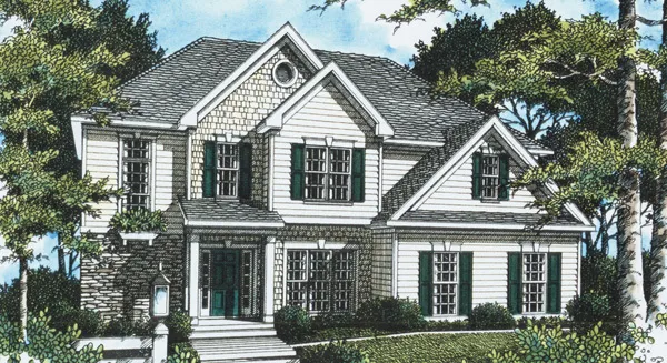 Full Rendering for House Plan #125122