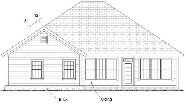 Rear Elevation for House Plan #240334