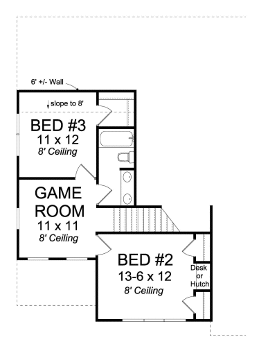 Second Floor Plan for House Plan #241334