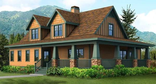 Full Rendering for House Plan #124012