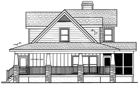 Right Elevation for House Plan #124012